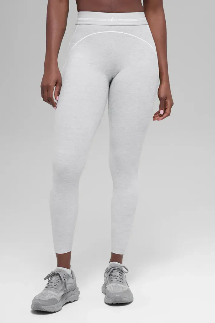 Legging 7/8 Alosoft Heart Throb Athletic Heather Grey - Alo Yoga
