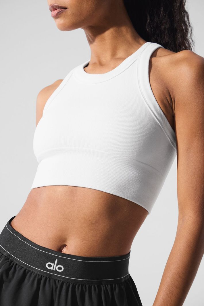 Top Seamless Delight High Neck White - Alo Yoga