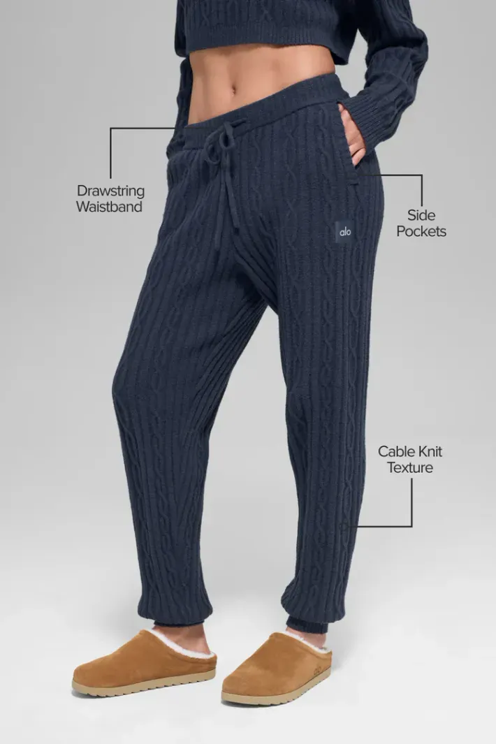 Calça Cable Winter Bliss Navy - Alo Yoga