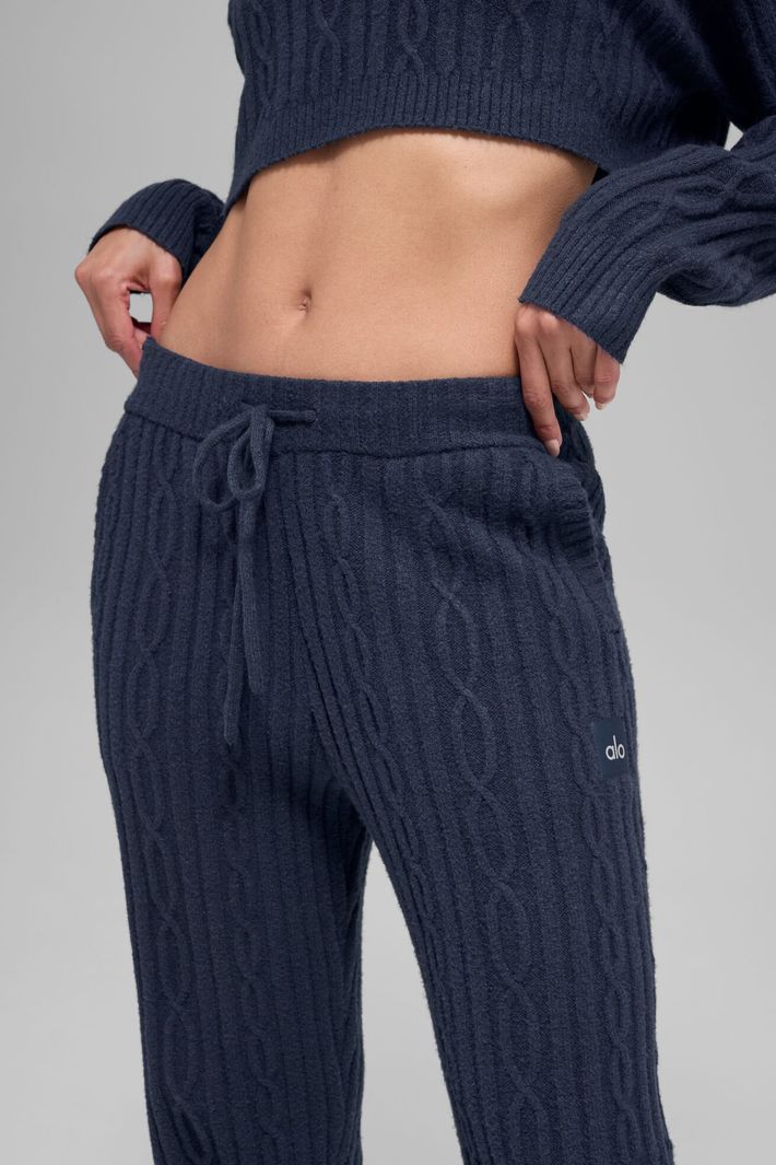 Calça Cable Winter Bliss Navy - Alo Yoga