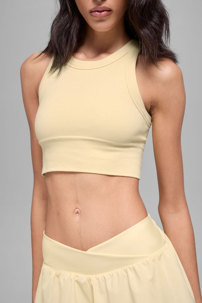 Top Seamless Delight High Neck Candlelight Yellow - Alo Yoga