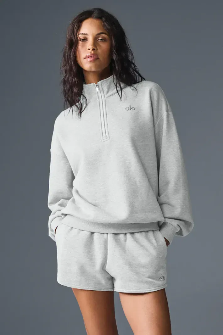 Moletom Accolade 1/4 Zip Pullover Athletic Heather Grey - Alo Yoga