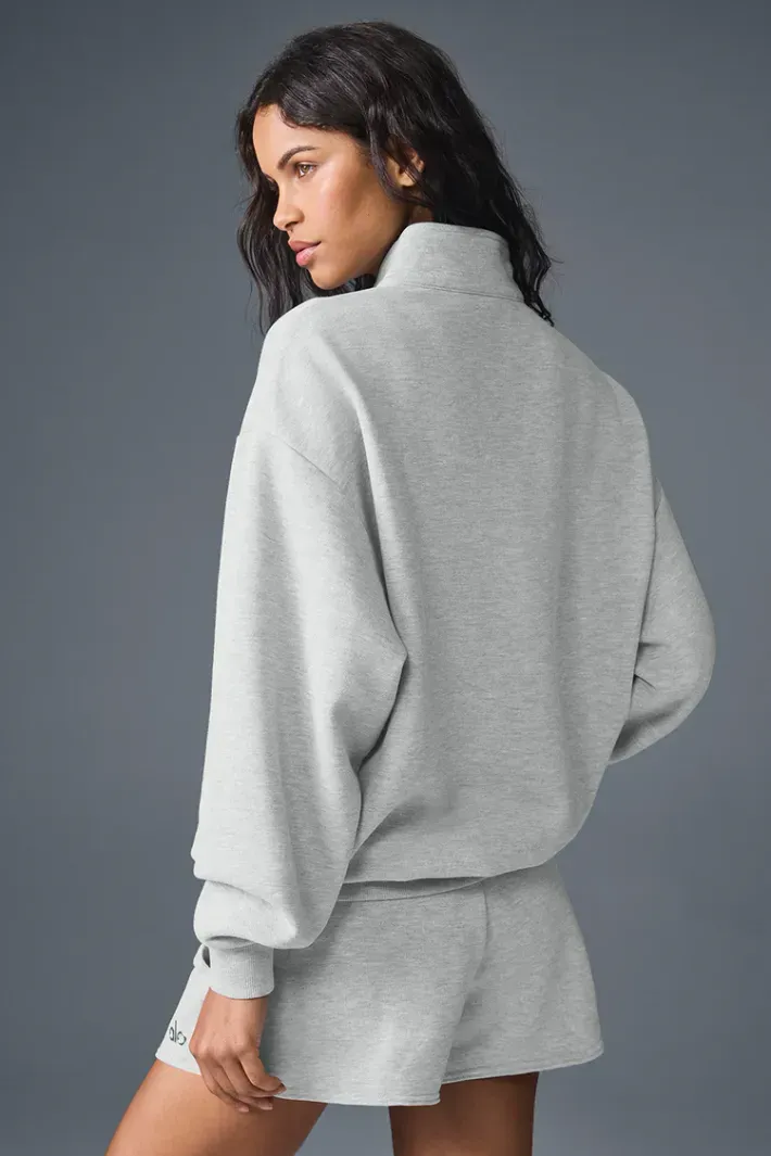 Moletom Accolade 1/4 Zip Pullover Athletic Heather Grey - Alo Yoga