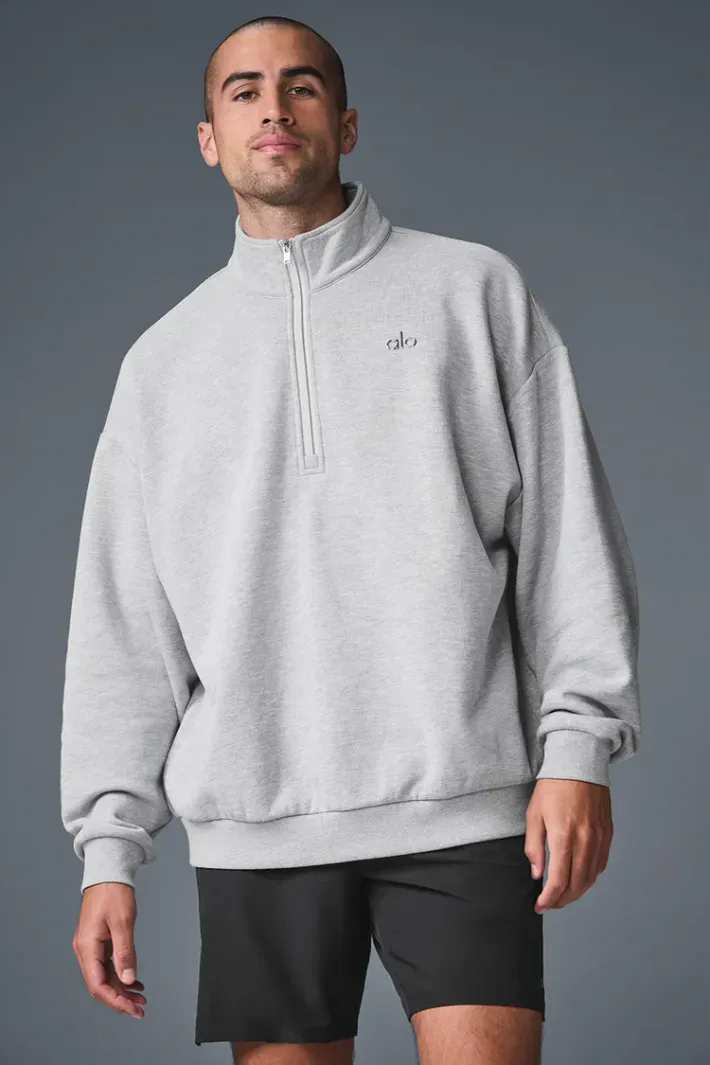 Moletom Accolade 1/4 Zip Pullover Athletic Heather Grey - Alo Yoga