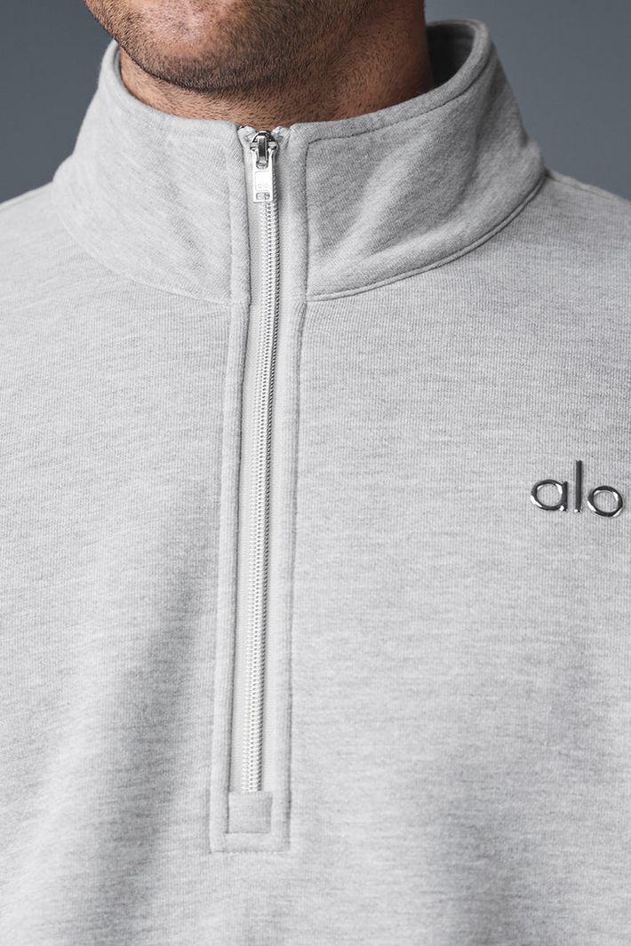 Moletom Accolade 1/4 Zip Pullover Athletic Heather Grey - Alo Yoga
