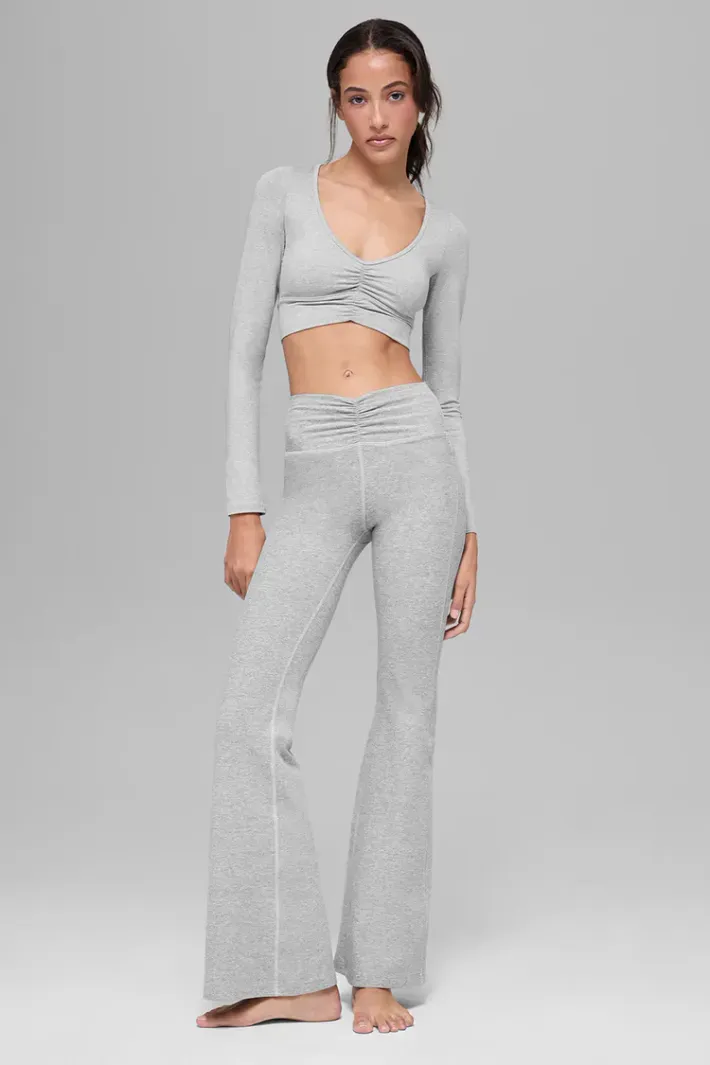 XSサイズalo yoga Alosoft Intuition Long Top Alosoft Intuition Manga Longa Athletic Heather Grey - Alo Yoga