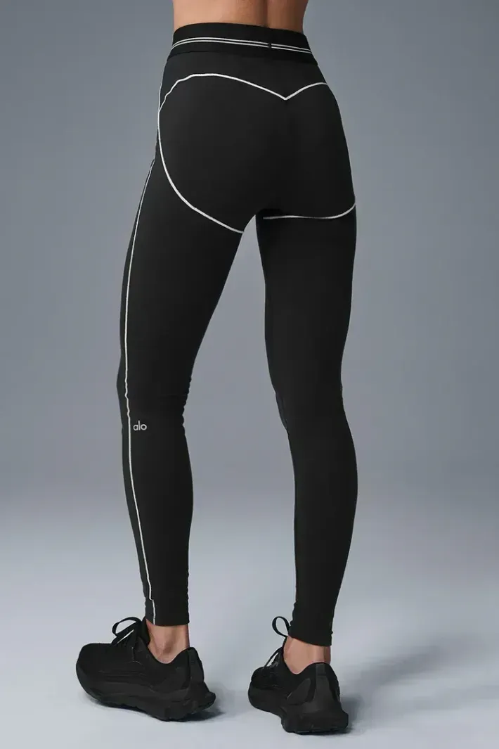 Legging Airbrush High-Waist Heart Throb Black - Alo Yoga