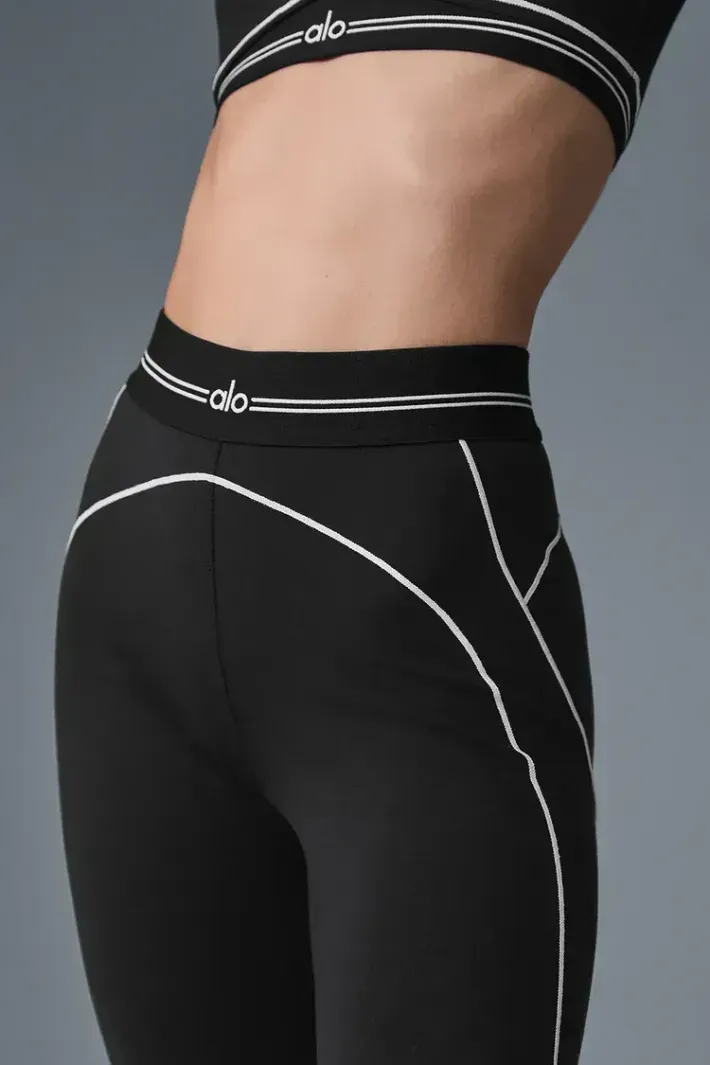 Legging Airbrush High-Waist Heart Throb Black - Alo Yoga