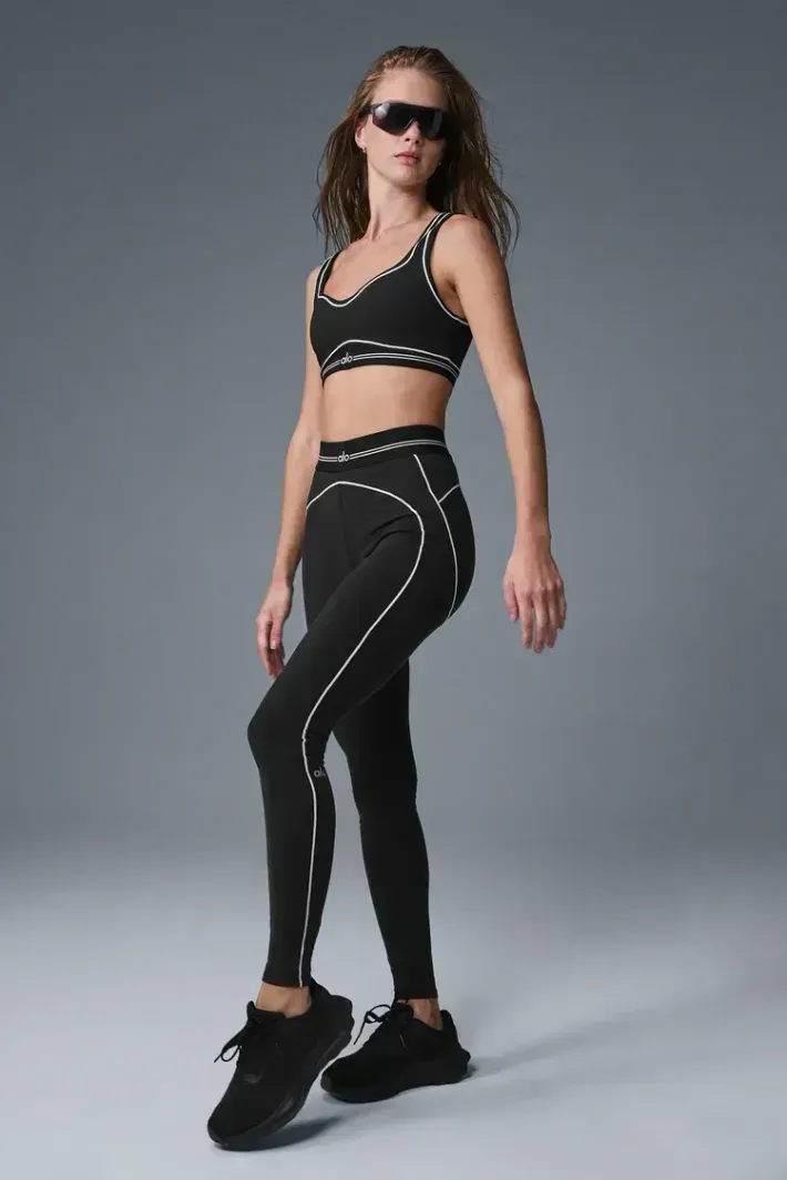 Legging Airbrush High-Waist Heart Throb Black - Alo Yoga