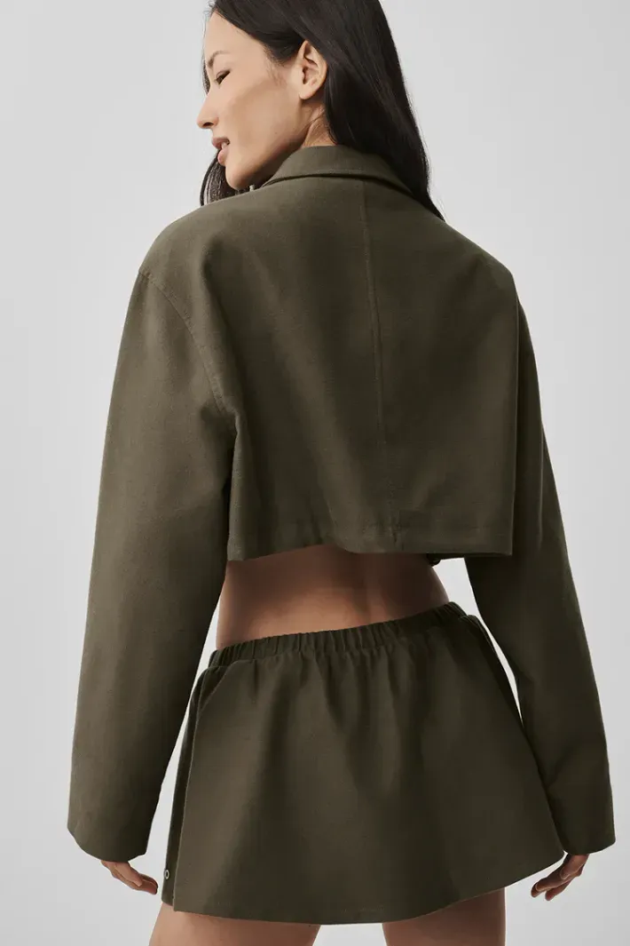 Jaqueta Cropped Fan Favorite Olive Tree - Alo Yoga