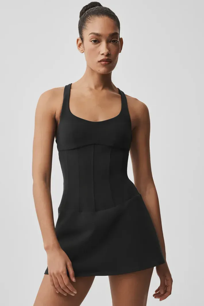 Vestido Sparks Fly Corset Tennis Dress Black - Alo Yoga