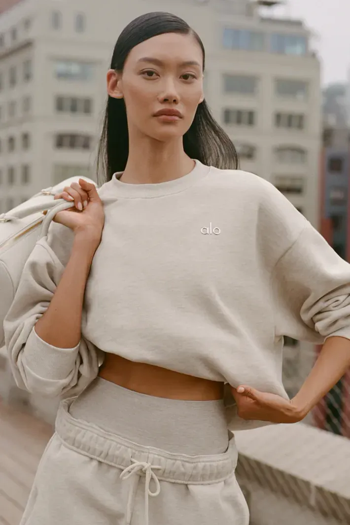 Moletom Accolade Crew Neck Oatmeal Heather - Alo Yoga