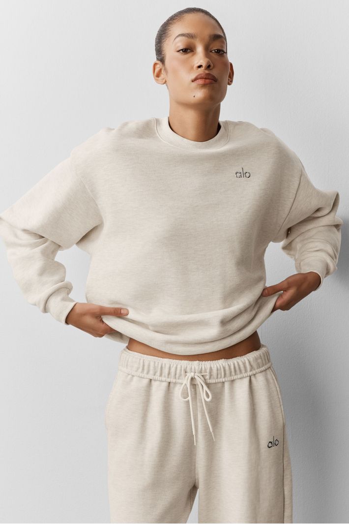 Moletom Accolade Crew Neck Oatmeal Heather - Alo Yoga