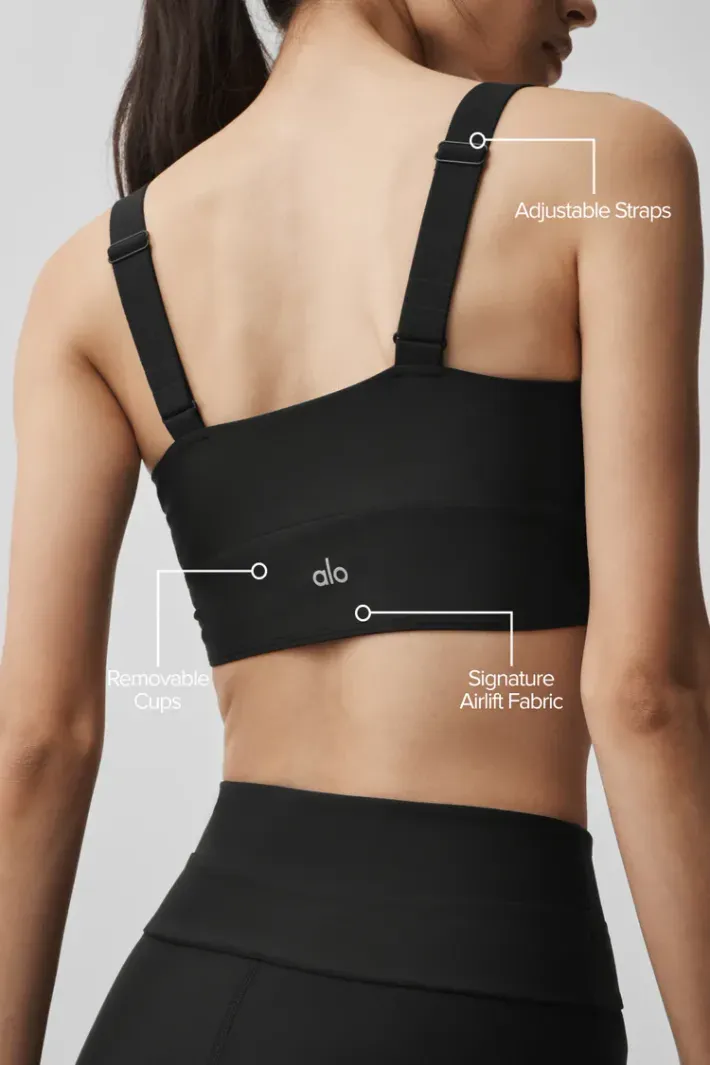 【正規店購入】alo Airlift ラインナップブラ　Mサイズ Top Airlift Horizon Black - Alo Yoga