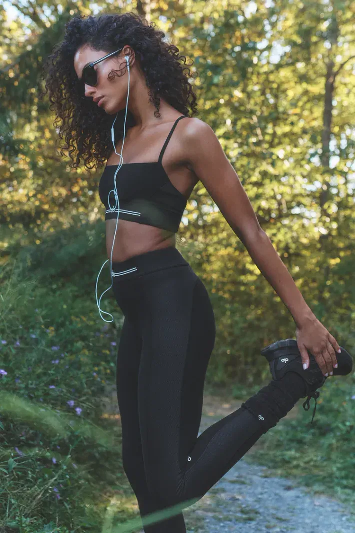 Legging Alosoft Highwaist 7/8 Relay Black - Alo Yoga