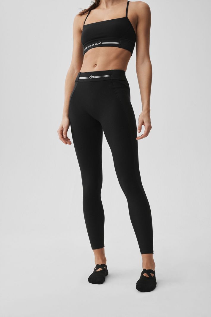 Legging Alosoft Highwaist 7/8 Relay Black - Alo Yoga
