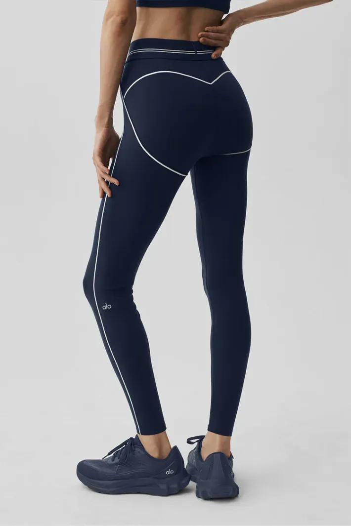 Legging Airbrush Highwaist Heart Throb Navy - Alo Yoga