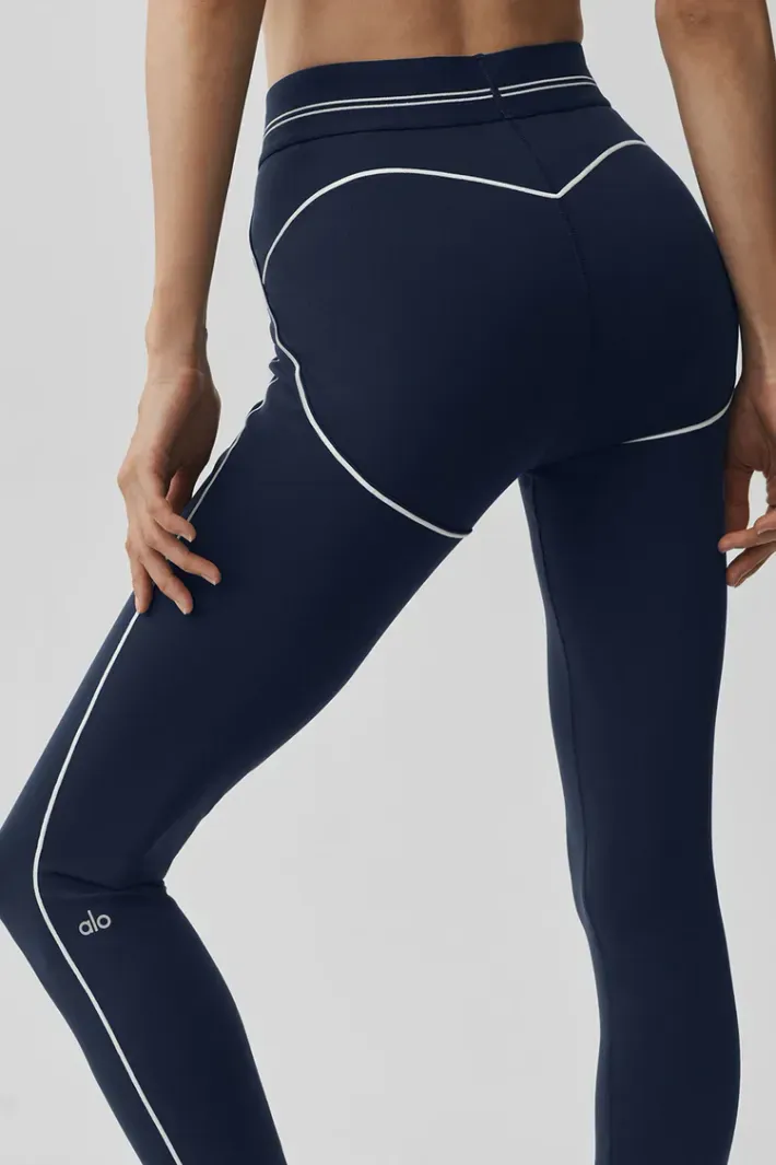 Legging Airbrush Highwaist Heart Throb Navy - Alo Yoga