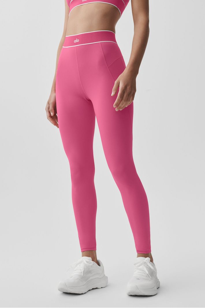 alo ピンク ヨガパンツ ハイウエスト Legging Highwaist Softsculpt Paradise Pink - Alo Yoga