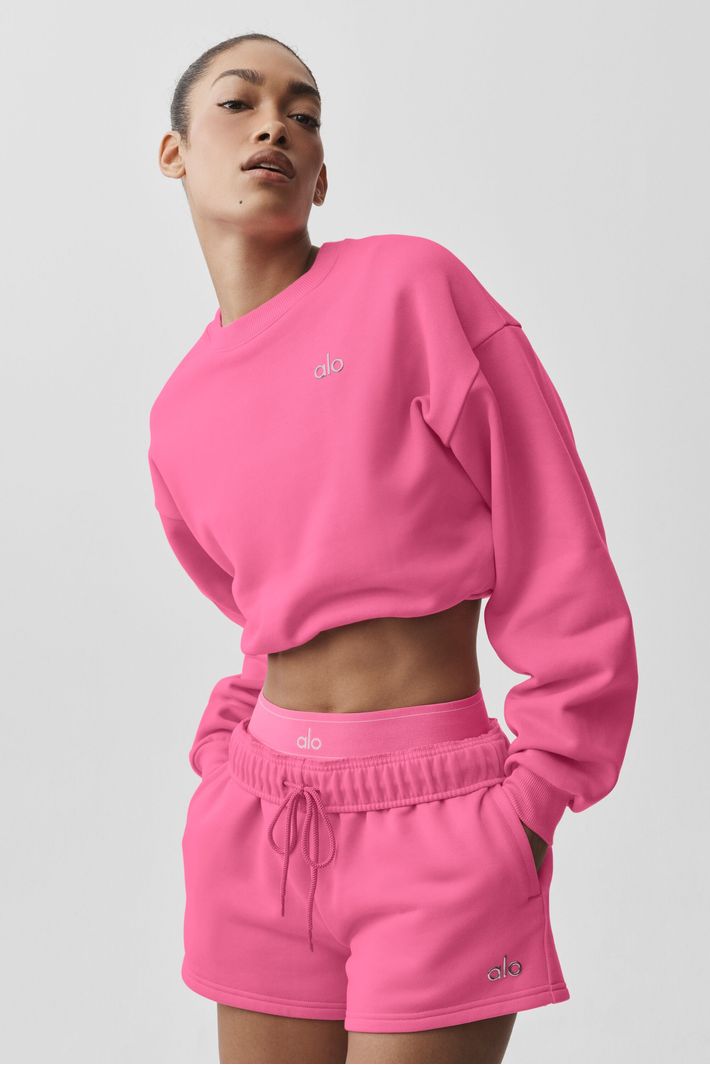 Moletom Cropped Accolade Crewneck Paradise Pink - Alo Yoga