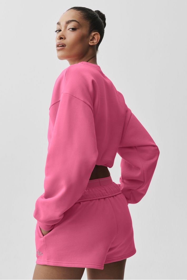 Moletom Cropped Accolade Crewneck Paradise Pink - Alo Yoga