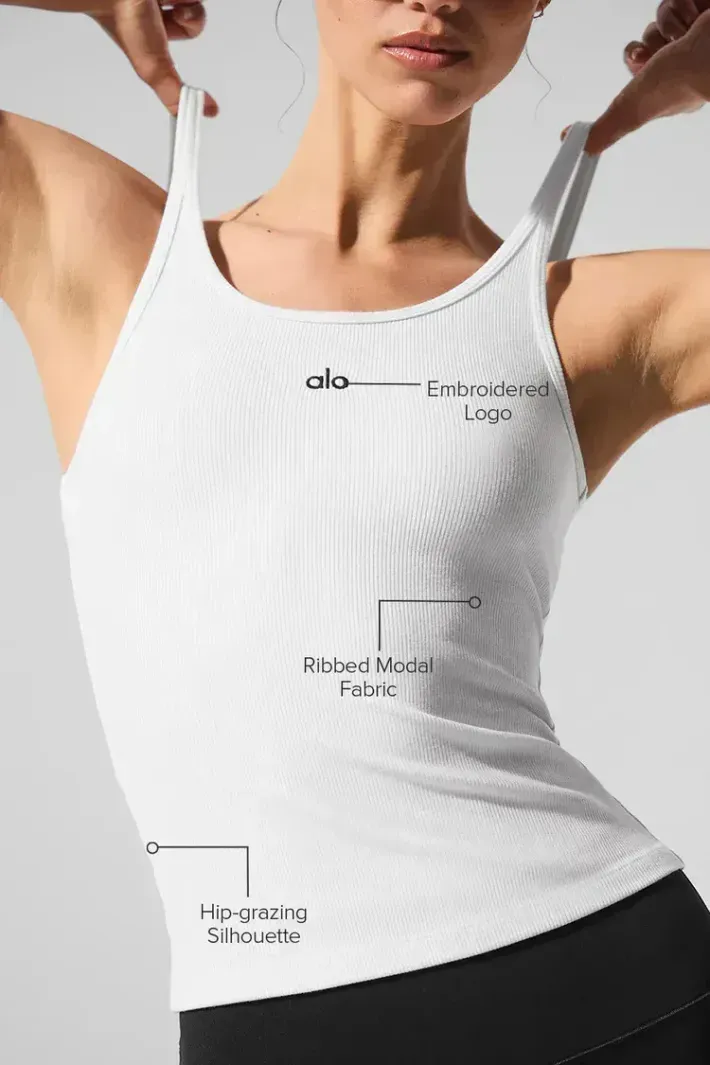 Blusa Ribbed Prosper White - Alo Yoga