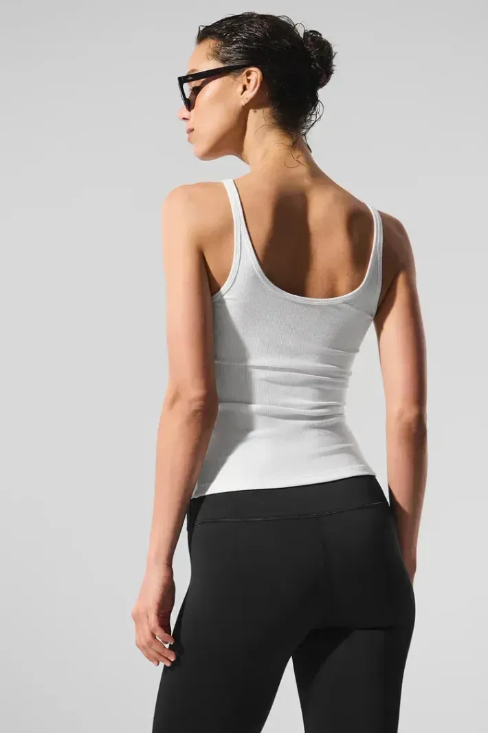 Blusa Ribbed Prosper White - Alo Yoga