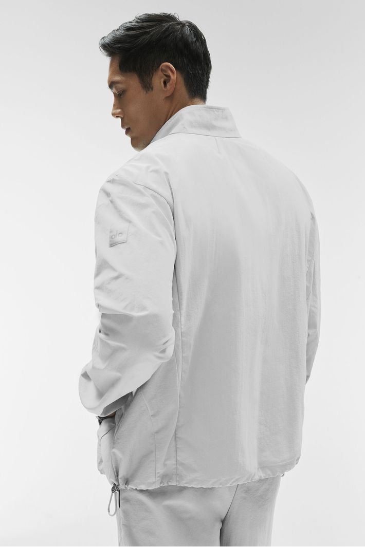 Alo ホワイト ジップアップジャケット Jaqueta Takeaway Full Zip Titanium - Alo Yoga
