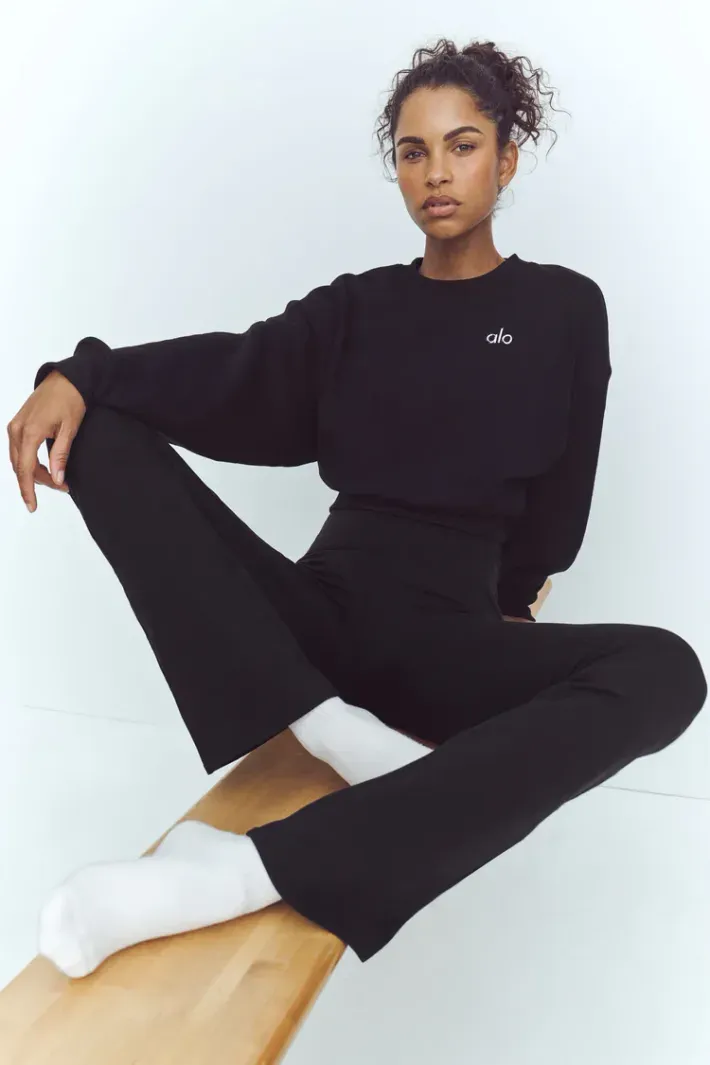 Legging Airbrush 7/8 High-Waist Bootcut Black - Alo Yoga