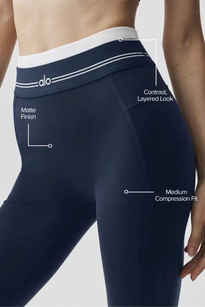 Legging Airbrush High Waist 7/8 Better Together Navy - Alo Yoga