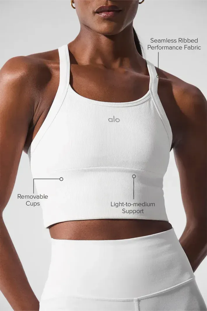 Top Seamless Ribbed Favorite White - Alo Yoga