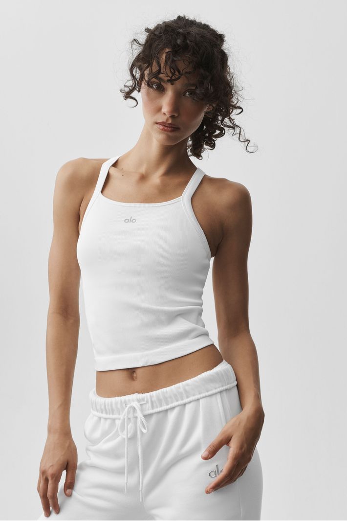 Regata Seamless Ribbed Favorite Full Length White - Alo Yoga