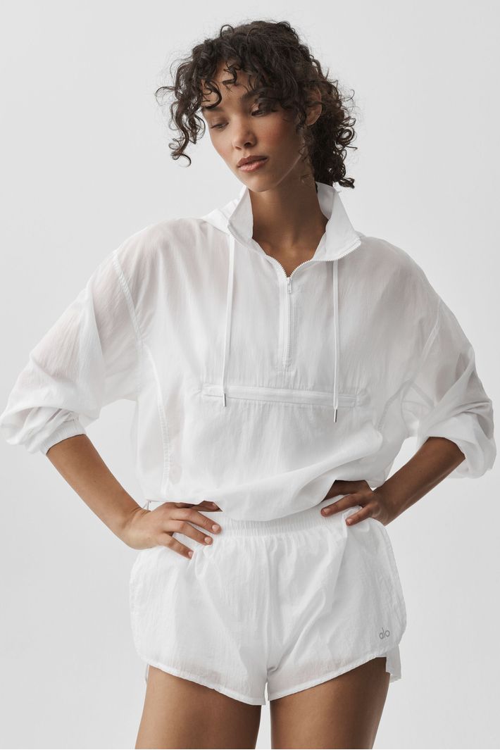 Jaqueta 1/4 Go Time Zip White - Alo Yoga