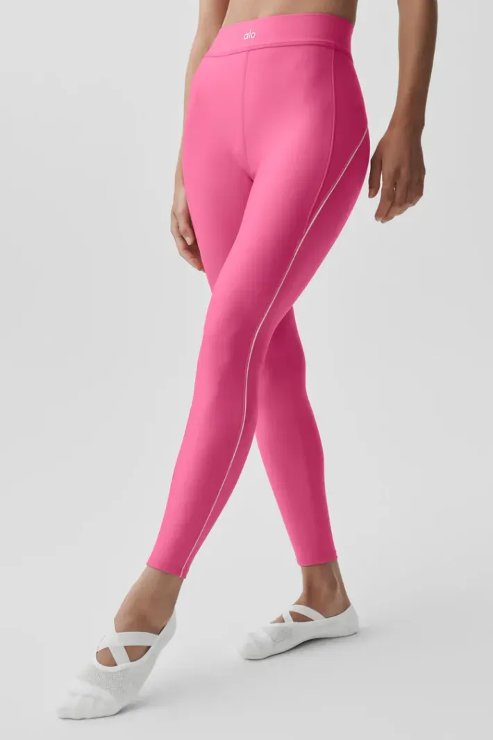alo YOGA AIRLIFT 7/8 レギンス ピンク XS Legging Airlift Highwaist 7/8 Speedwork Paradise Pink - Alo Yoga