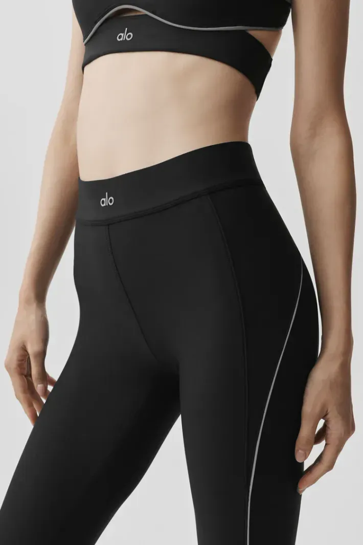 Legging Airlift Highwaist 7/8 Speedwork Black - Alo Yoga