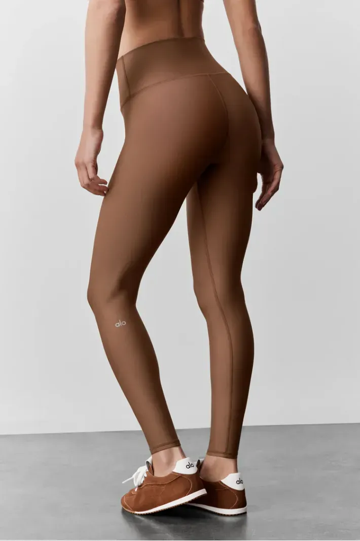 (59)Alo Yoga ハイウエスト レギンス ブラウン Legging 7/8 Highwaist Airlift Sun Kissed Brown - Alo Yoga