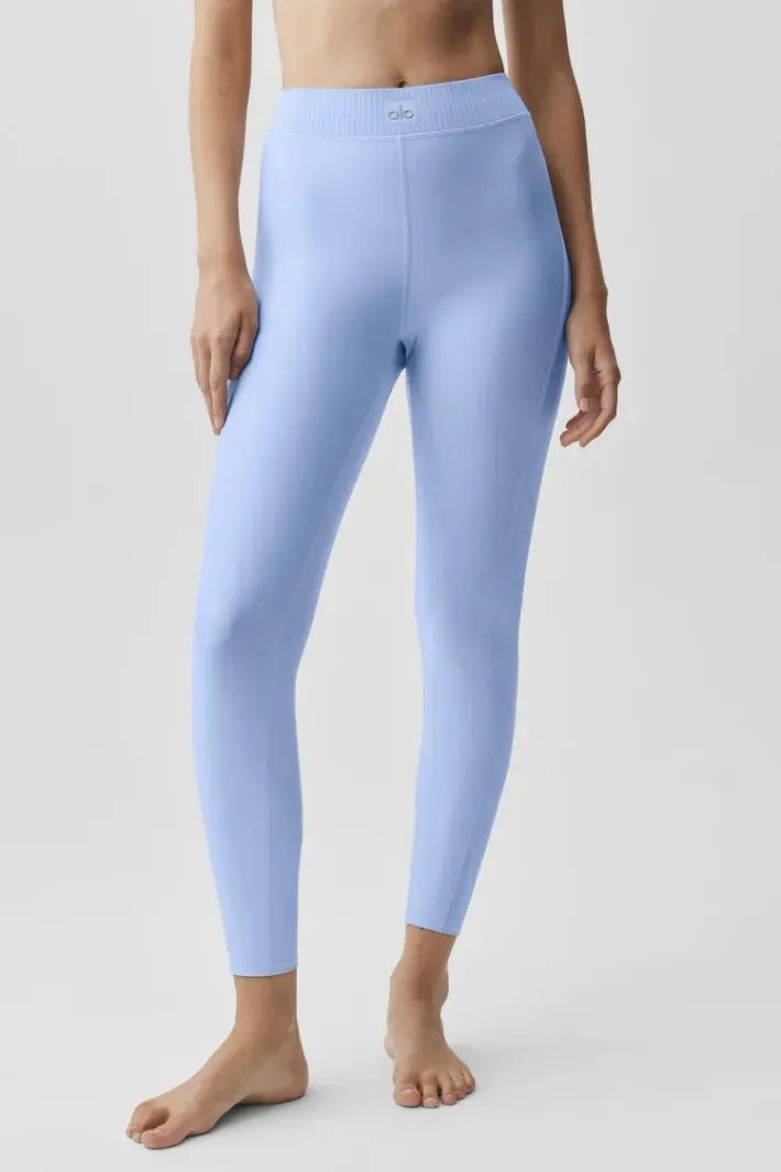 Legging Airlift Highwaist 7/8 Line Up Light Provence Blue - Alo Yoga