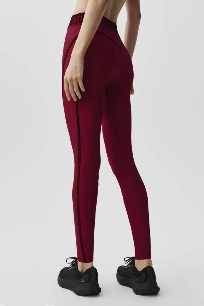 Legging Airlift Highwaist 7/8 Line Up Summer Romance Red - Alo Yoga