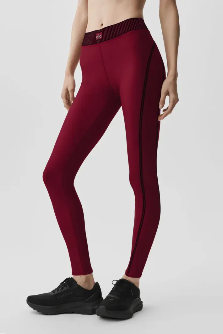 Legging Airlift Highwaist 7/8 Line Up Summer Romance Red - Alo Yoga