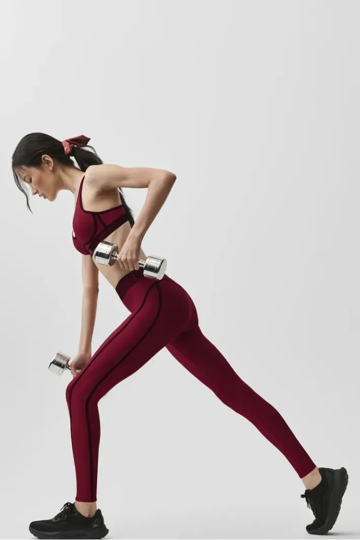 Legging Airlift Highwaist 7/8 Line Up Summer Romance Red - Alo Yoga