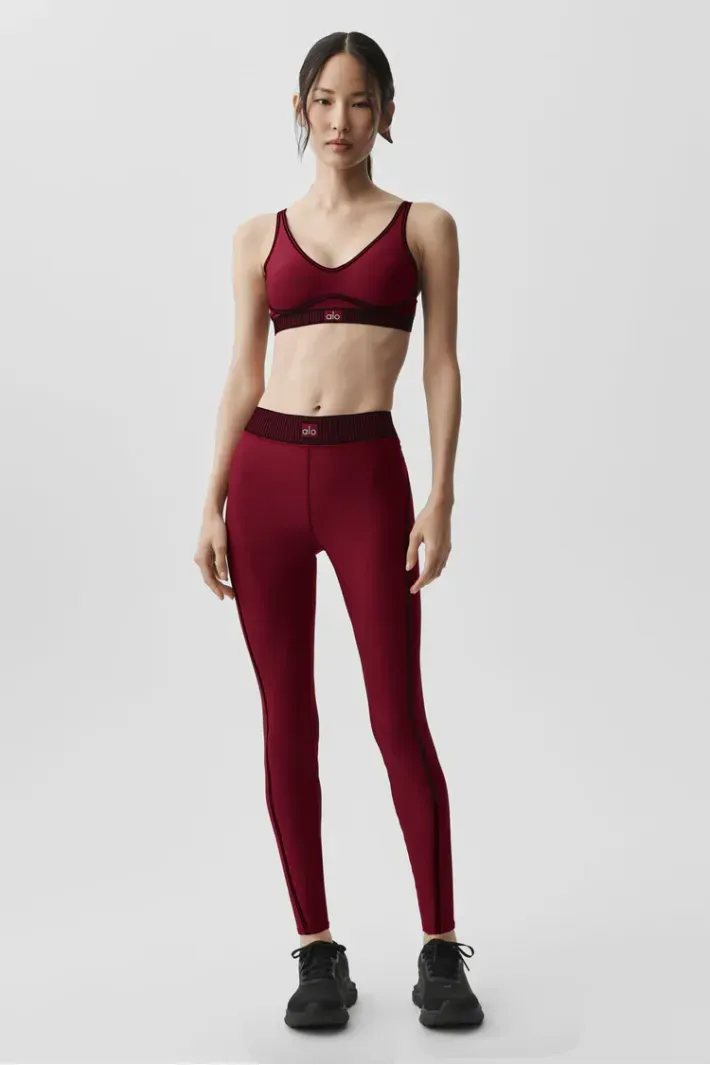 Legging Airlift Highwaist 7/8 Line Up Summer Romance Red - Alo Yoga