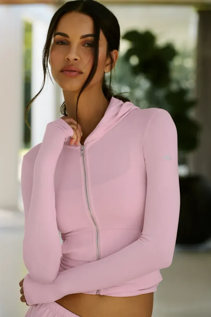 Jaqueta Alosoft Finesse Full Zip Pink Marshmallow - Alo Yoga