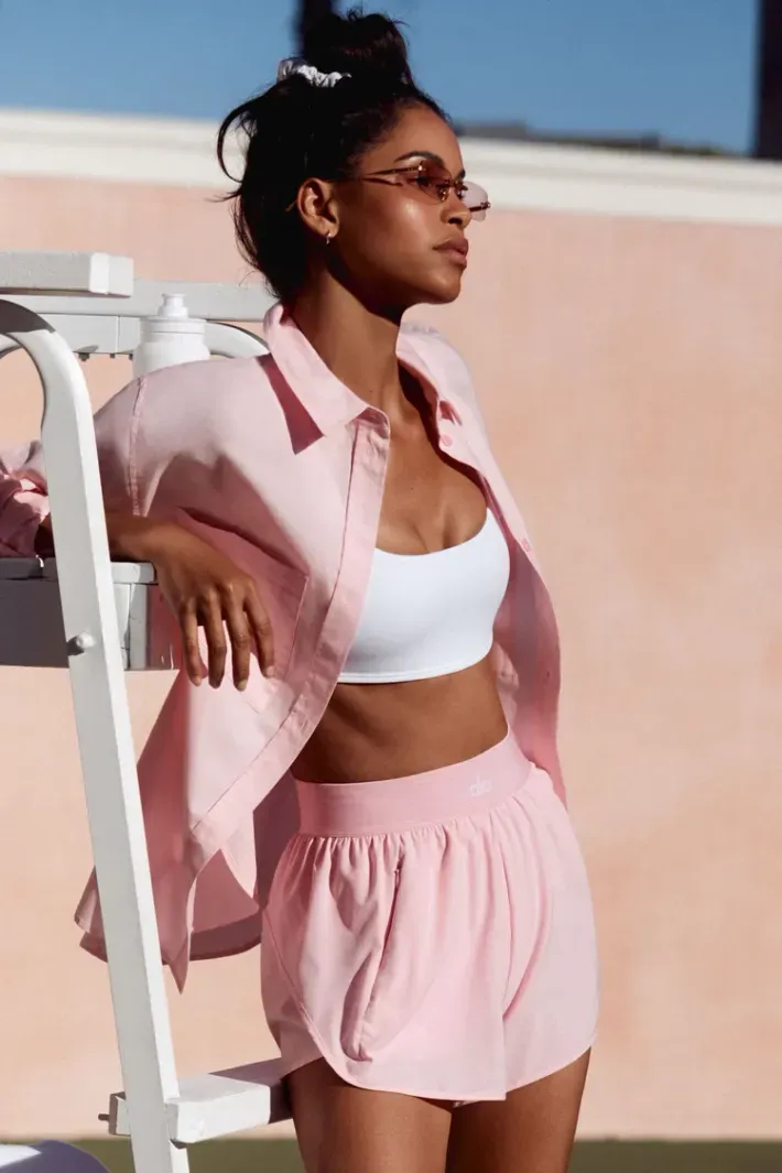 Shorts Match Point Pink Marshmallow - Alo Yoga